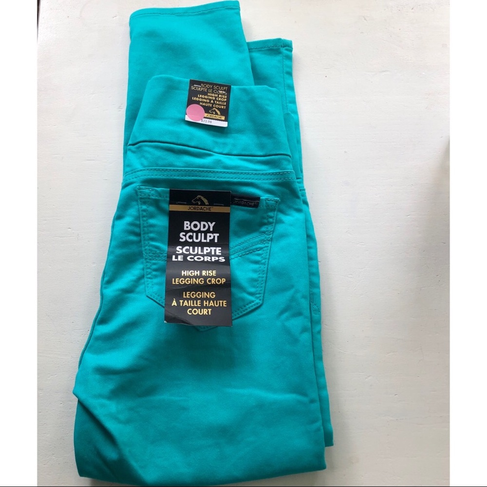 Jordache Body Sculpt High Rise Legging Crop Teal